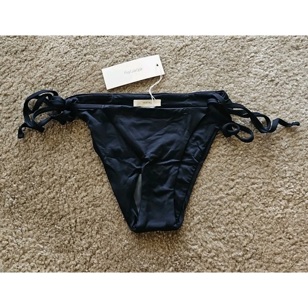 Eberjey Black So Solid Sadie Bikini Bottoms XS